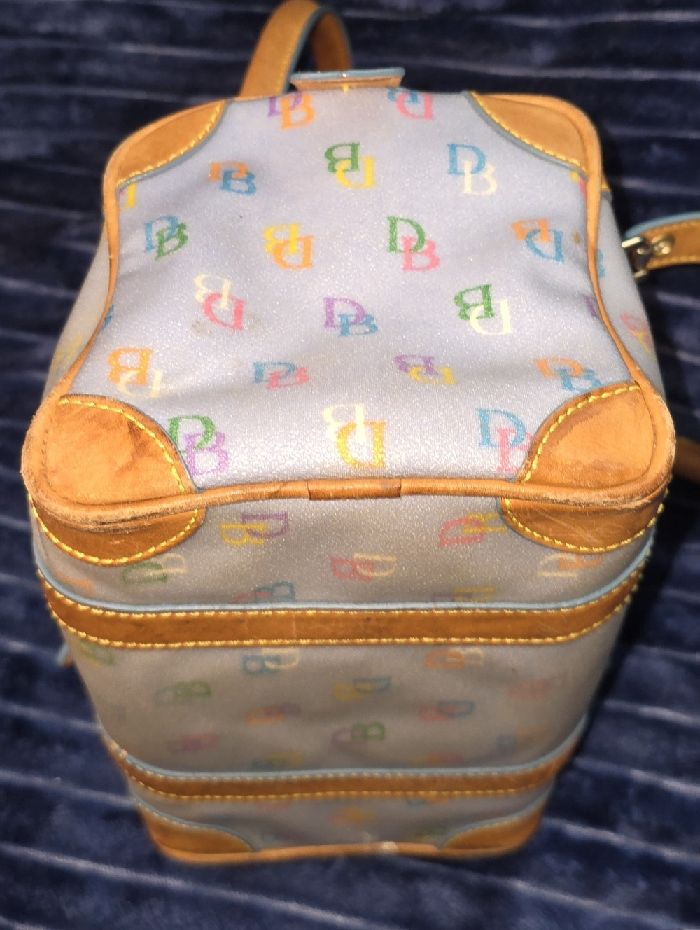💥Rare Baby Blue D&B Y2K Multicolor Barrel “It Bag” Mini Satchel - Picture 6 of 8